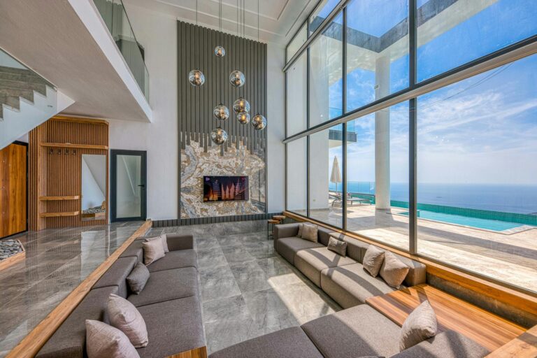 Spacious, modern villa with ocean view and elegant interior design, perfect for luxury living.